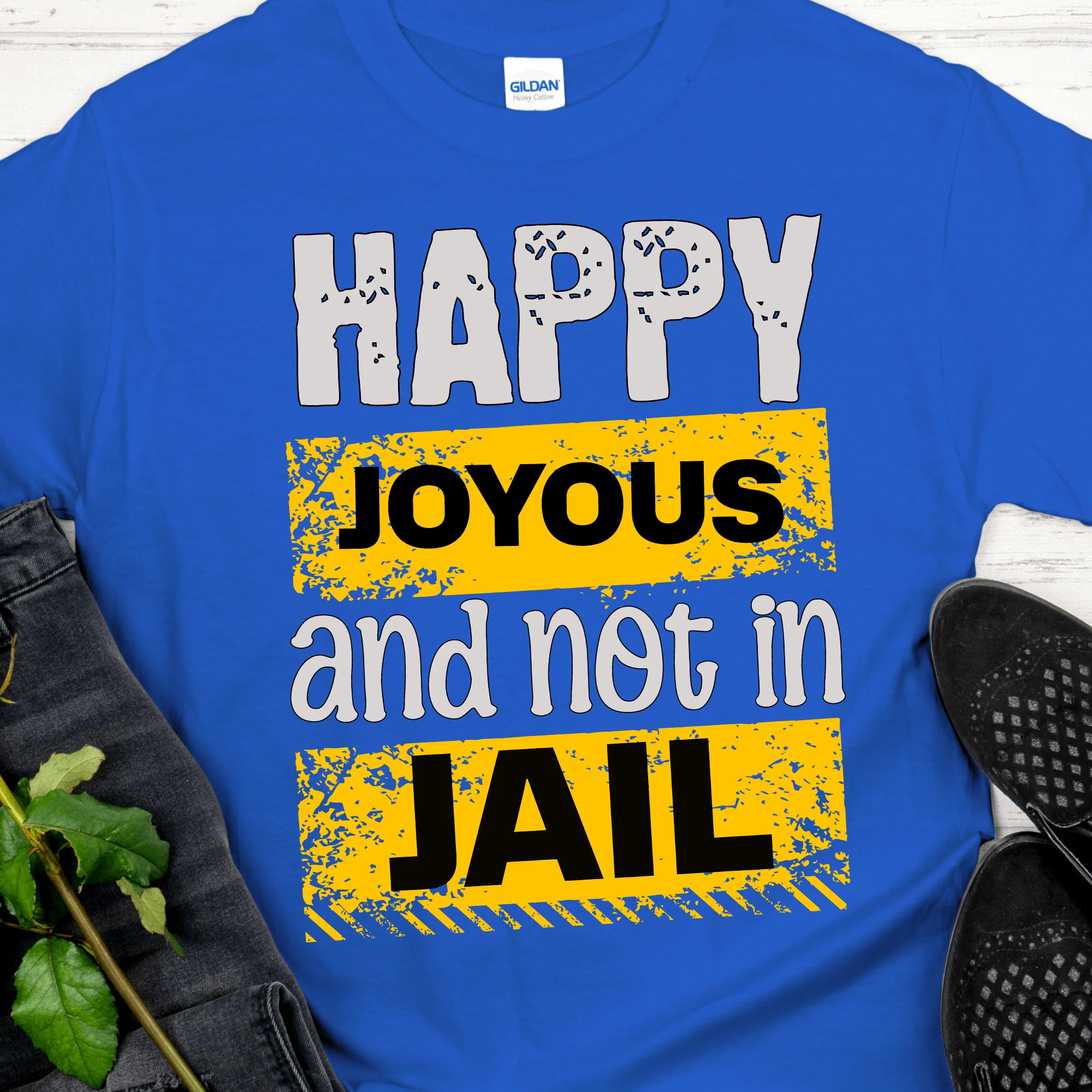 Recovery T-Shirt | Inspiring Sobriety | Happy Joyous & Not In Jail - Image 5
