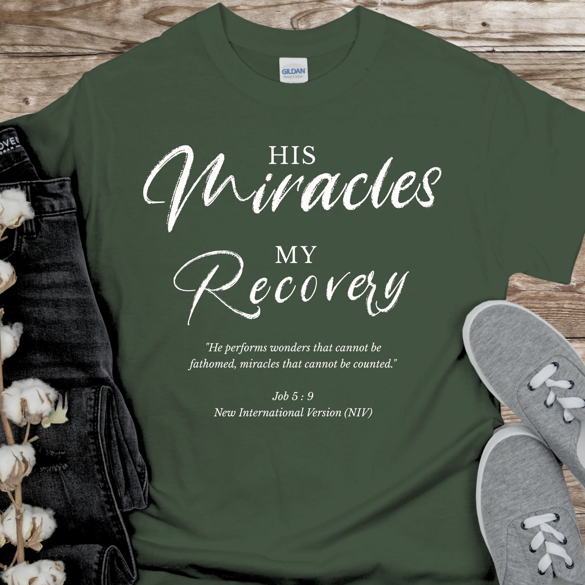 Recovery T-Shirt | Inspiring Sobriety |   His Miracles, My Recovery - Image 6