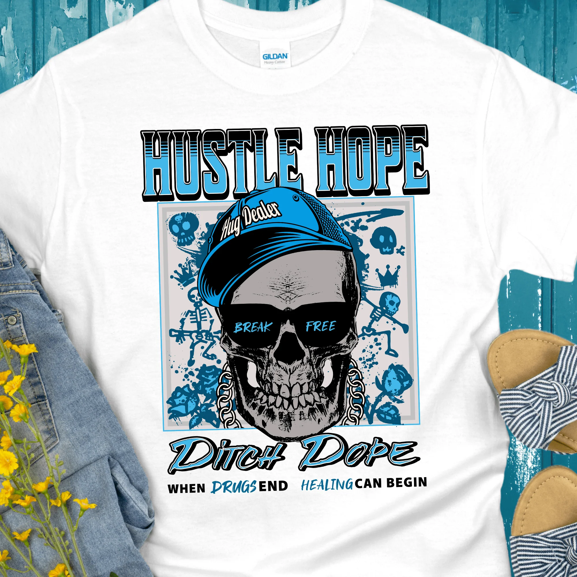 Recovery T-Shirt | Inspiring Sobriety |  Hustle Hope, Ditch Dope