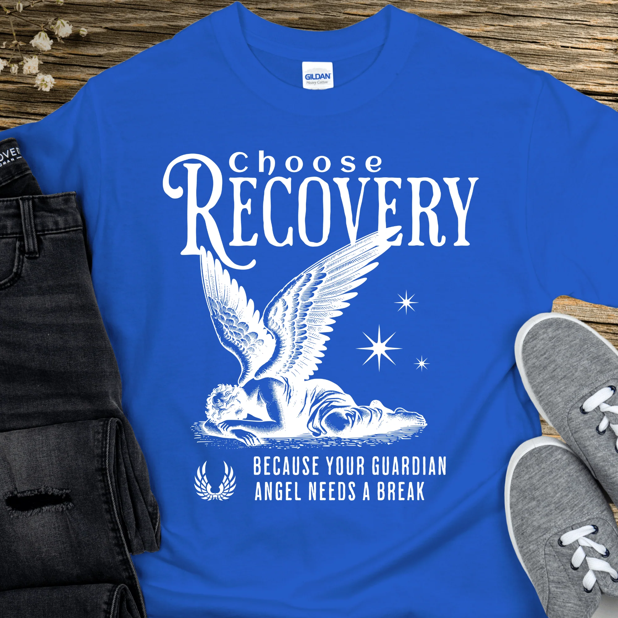 Recovery T-Shirt | Inspiring Sobriety |  Choose Recovery - Guardian Angel - Image 5