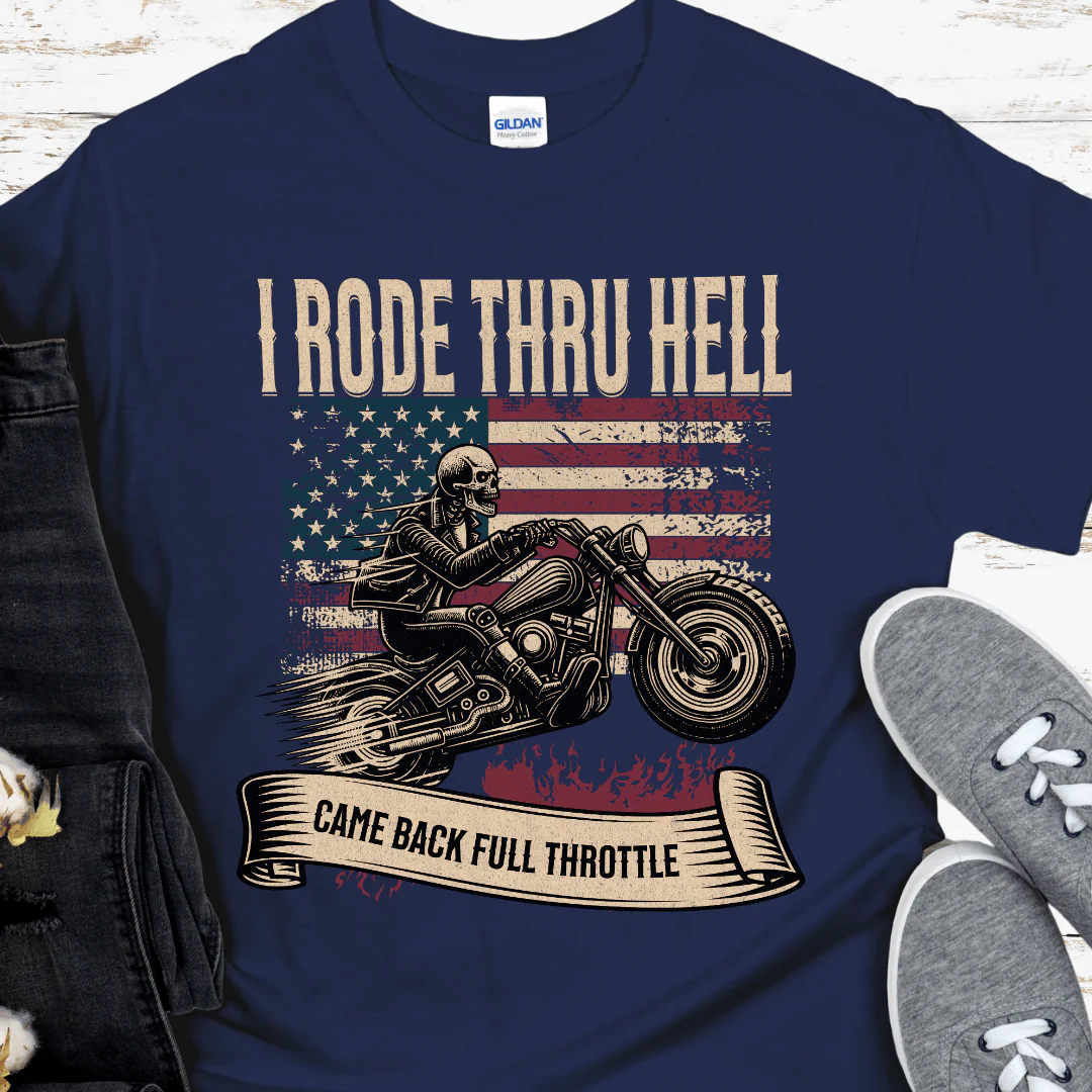 Recovery T-Shirt | Inspiring Sobriety |  I Rode Thru Hell - Image 2
