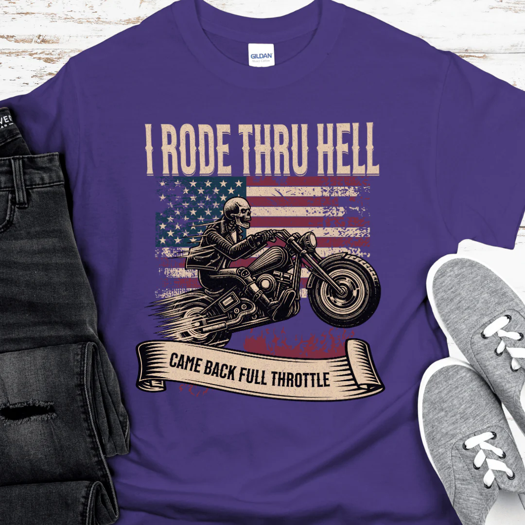 Recovery T-Shirt | Inspiring Sobriety |  I Rode Thru Hell - Image 3