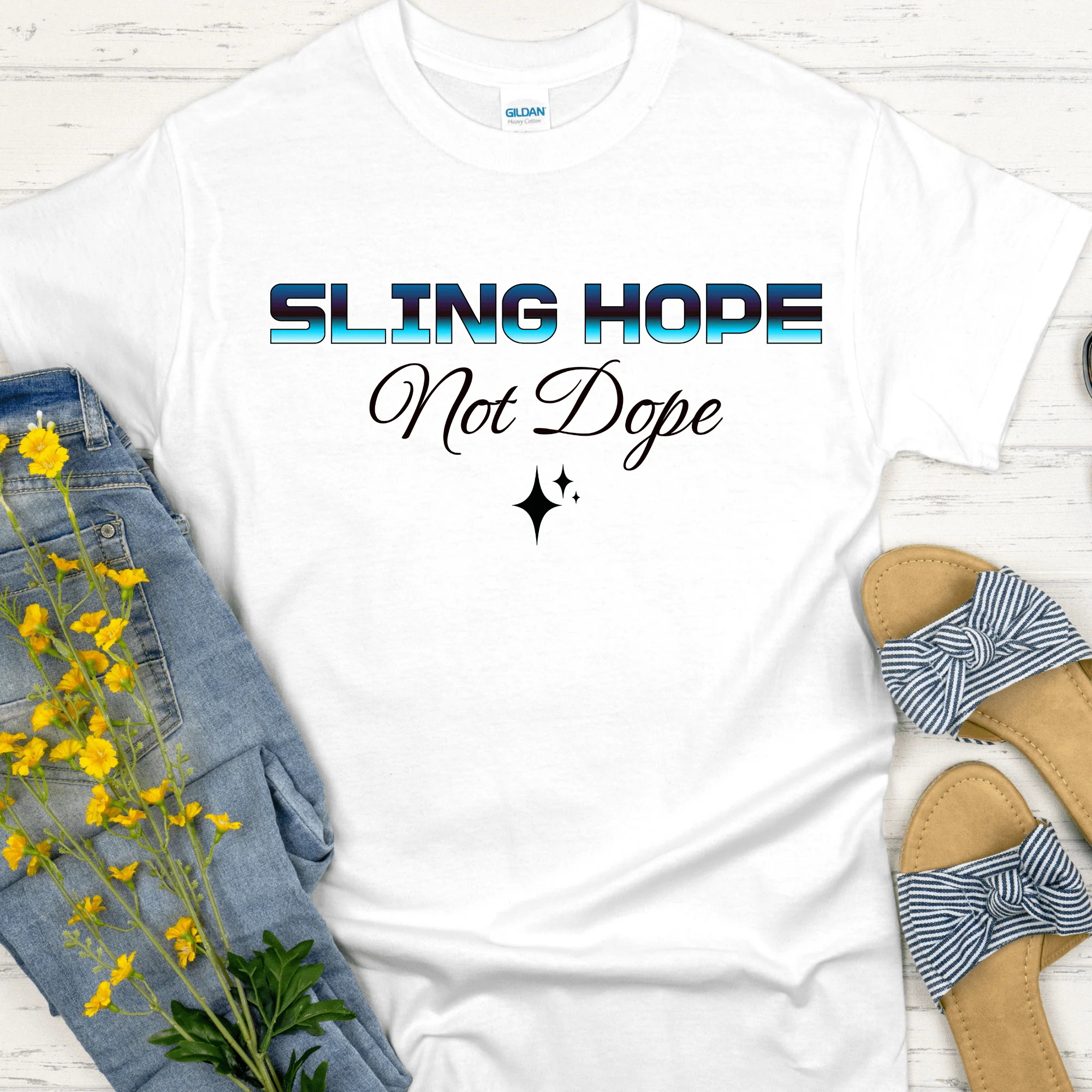 Recovery T-Shirt | Inspiring Sobriety |  Sling Hope Not Dope - Image 2