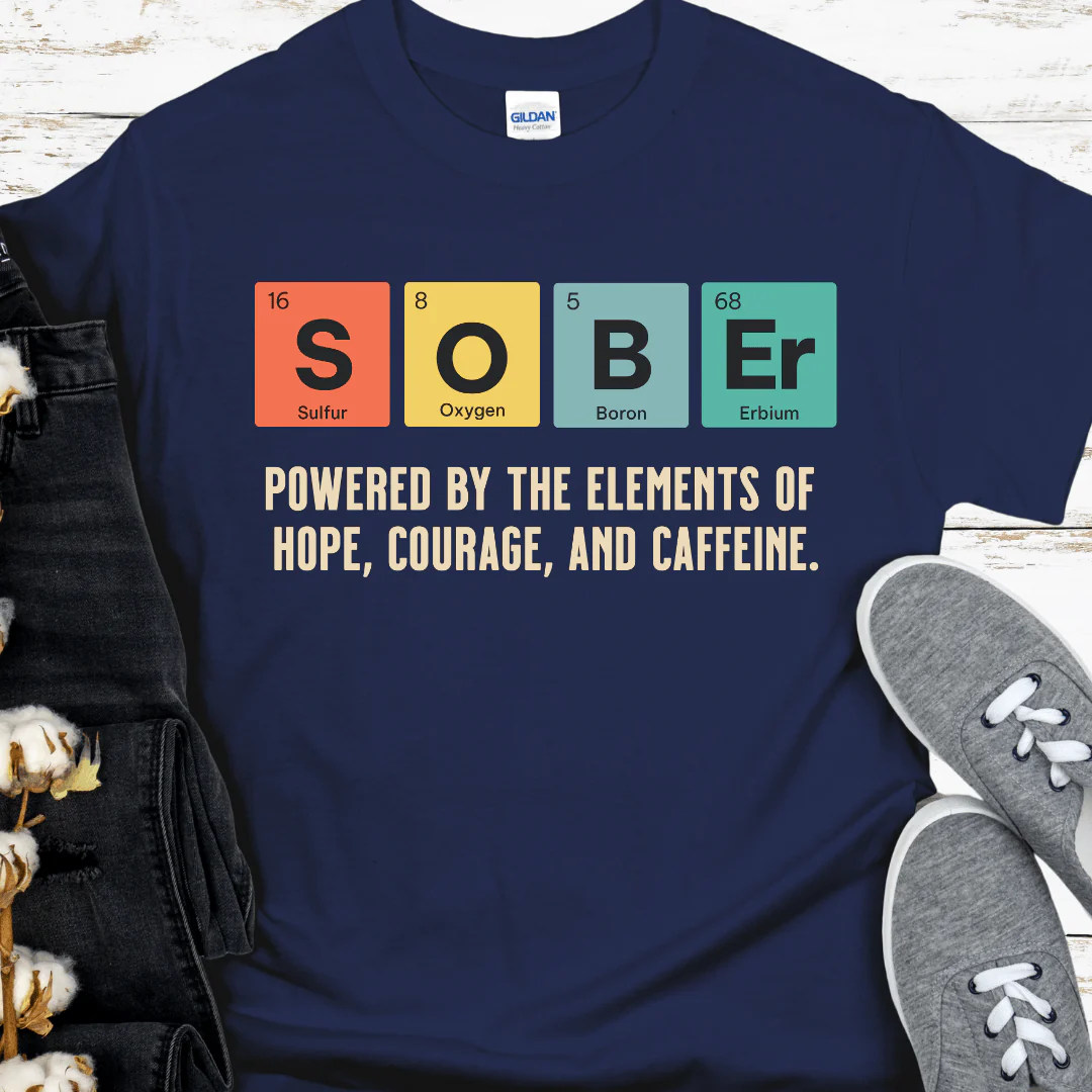 Recovery T-Shirt | Inspiring Sobriety |   Sober Periodic Table - Image 2