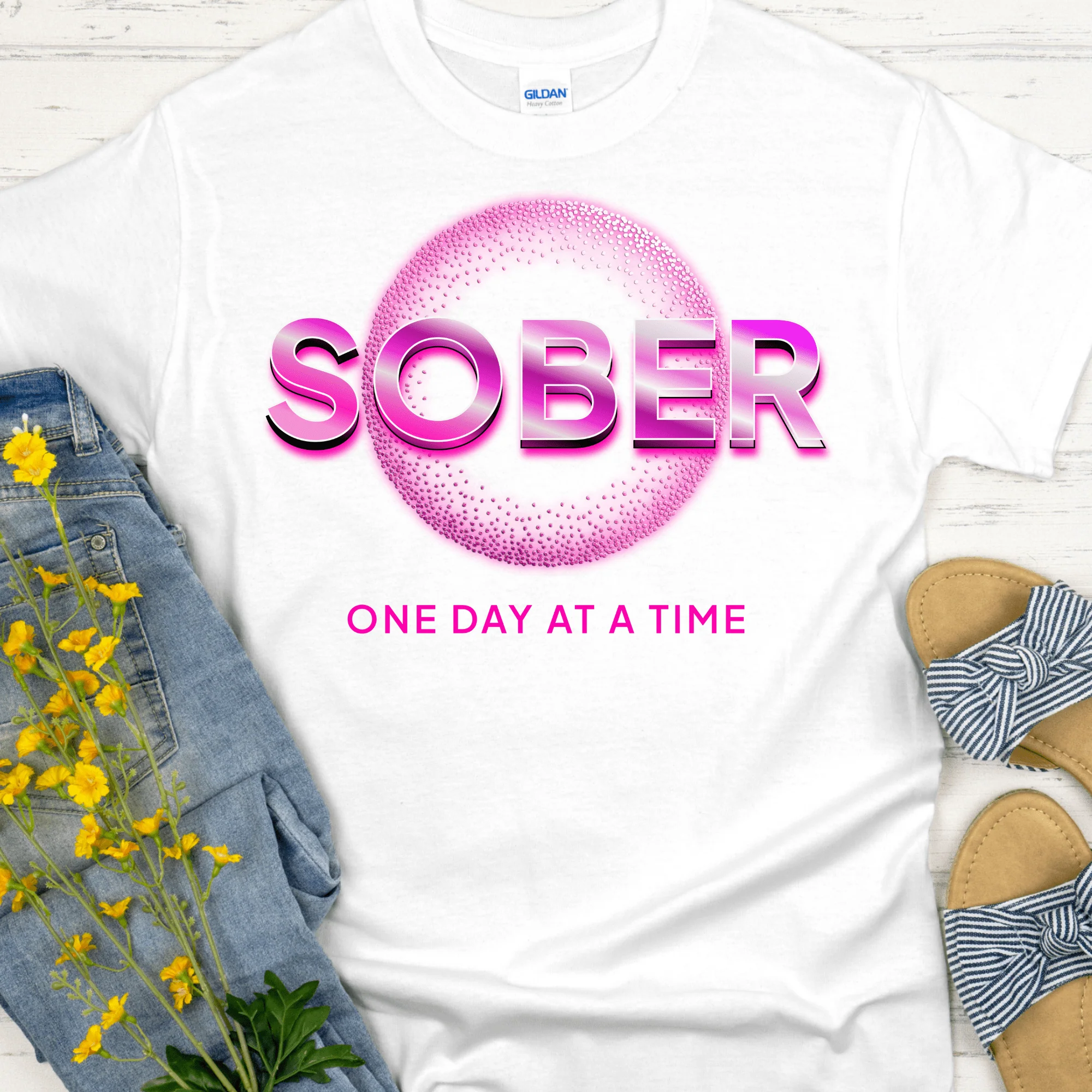 Recovery T-Shirt | Inspiring Sobriety |  SOBER Bling - Image 2