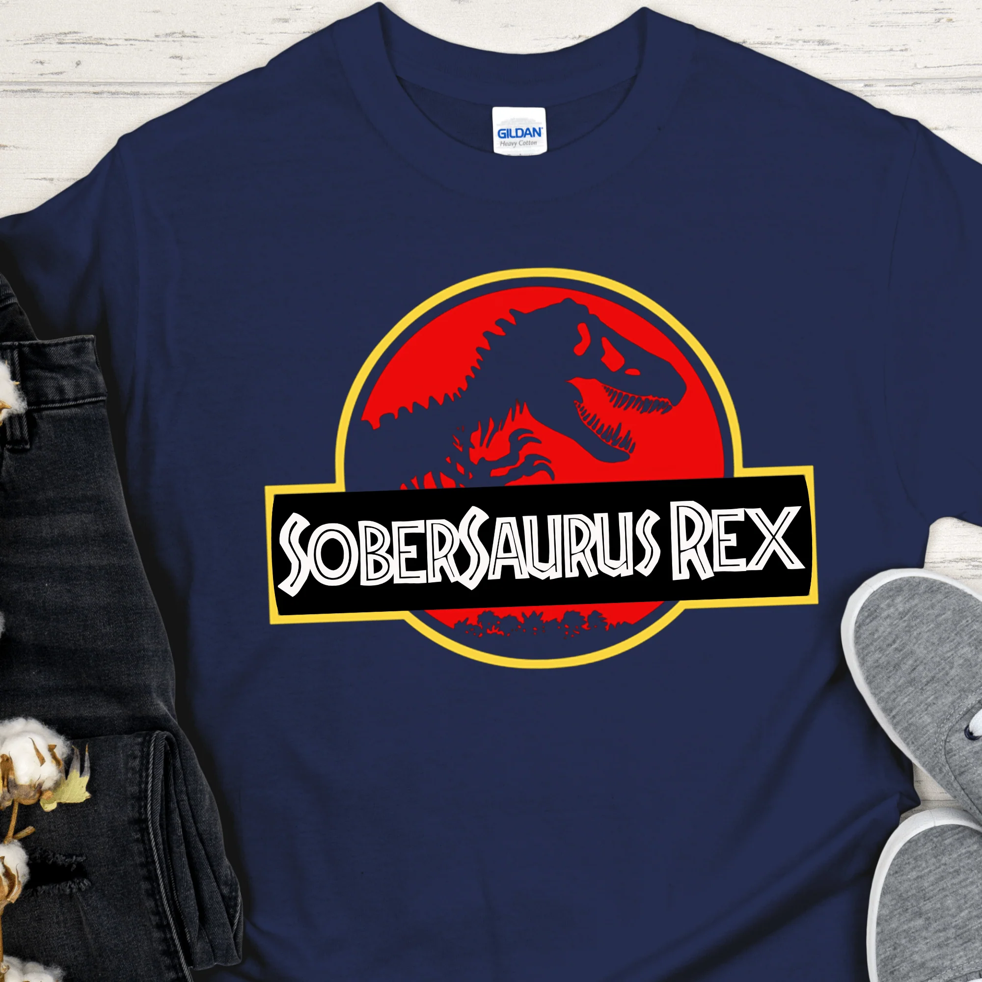 Recovery T-Shirt | Inspiring Sobriety |  Sober-saurus Rex - Image 2