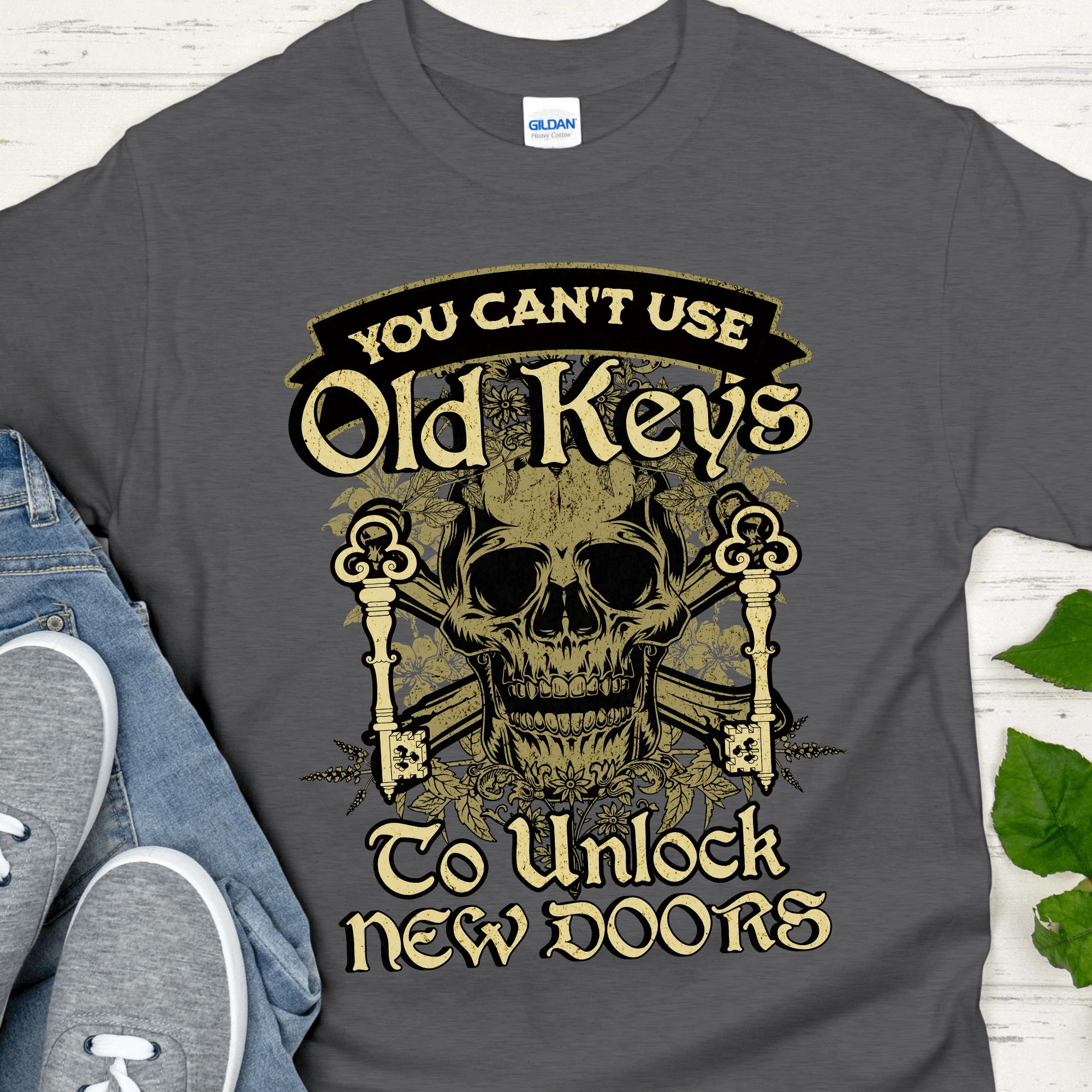 Recovery T-Shirt | Inspiring Sobriety |  You Can't Use Old Keys To Unlock New Doors - Image 4