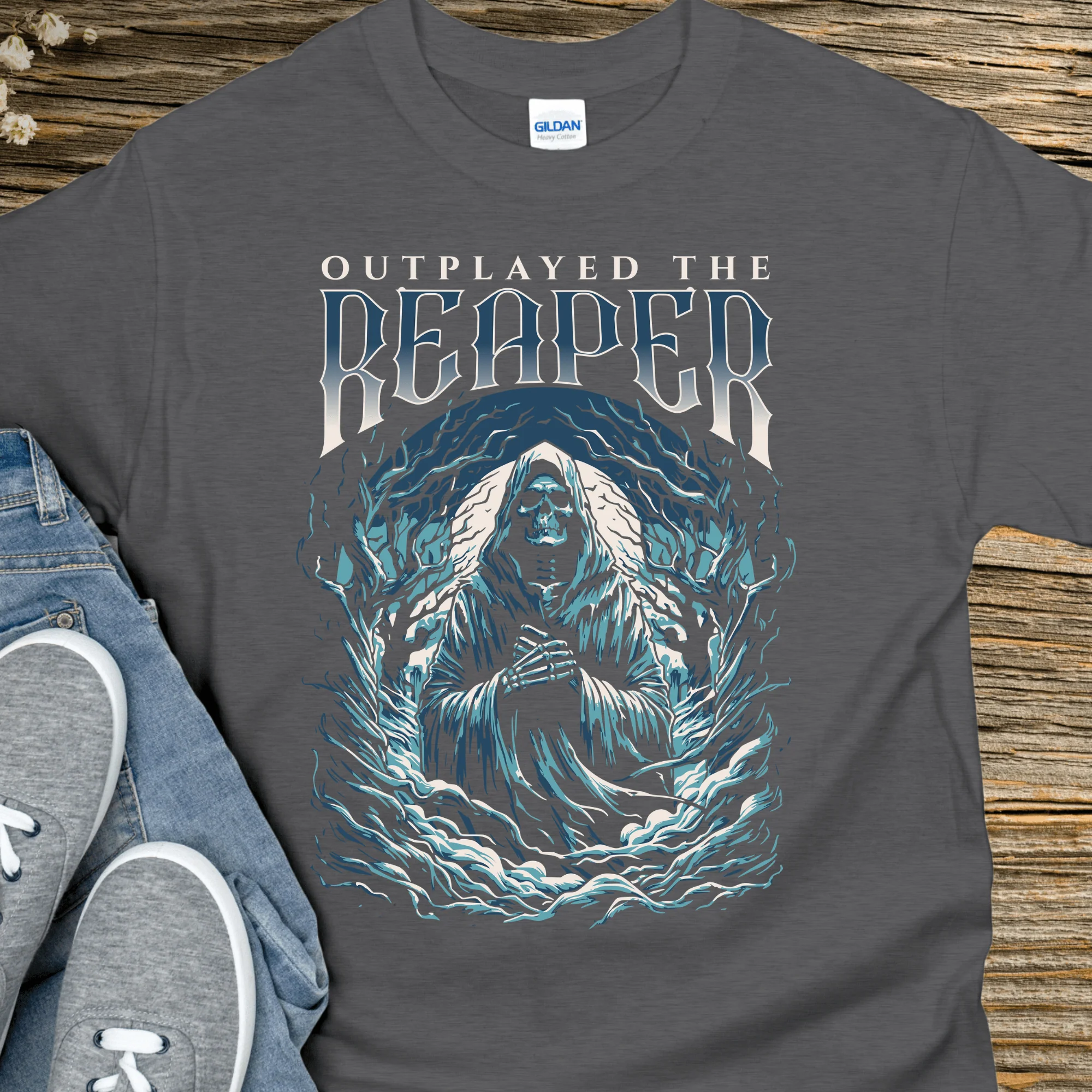Recovery T-Shirt | Inspiring Sobriety |  Outplayed The Reaper - Image 2