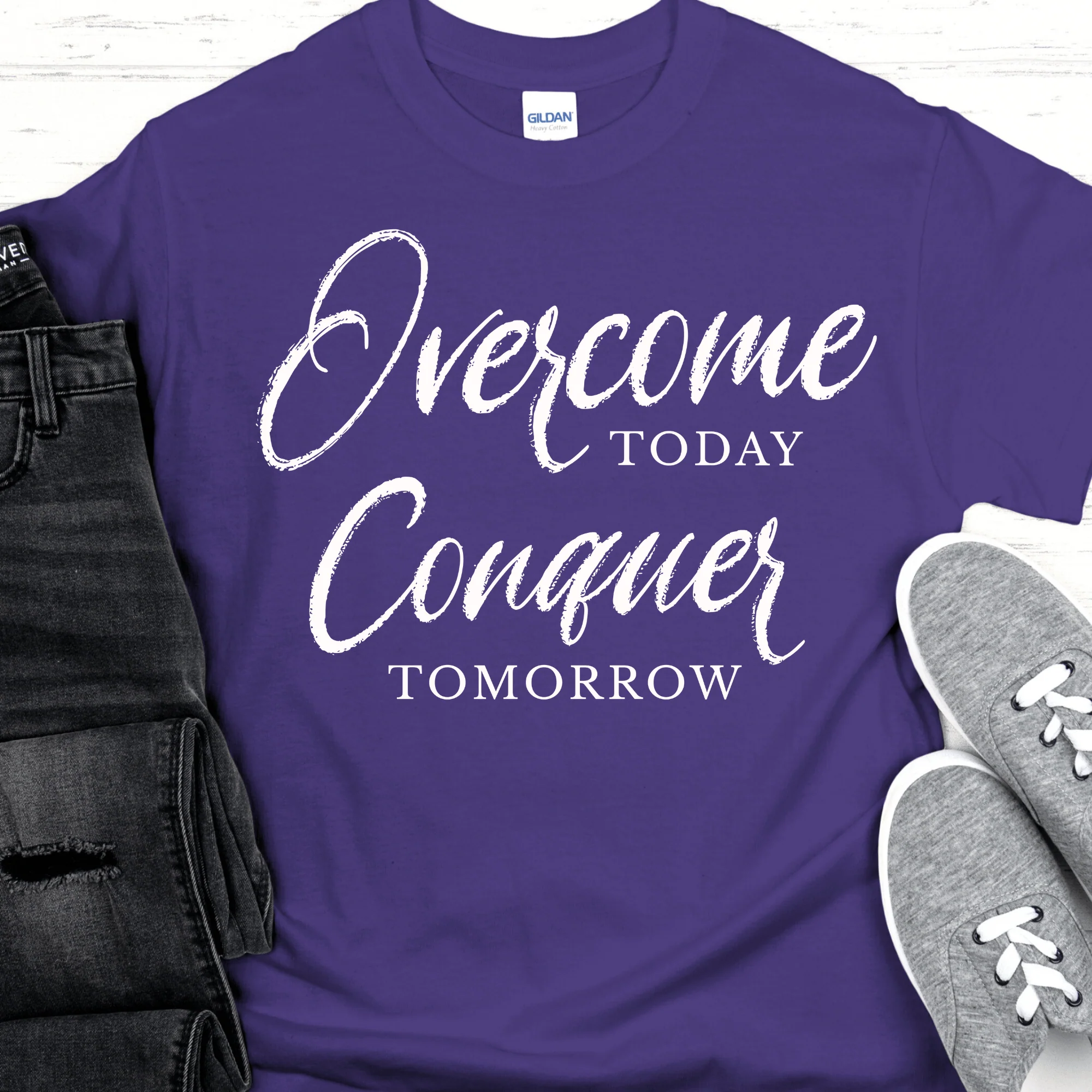 Recovery T-Shirt | Inspiring Sobriety |  Overcome Today, Conquer Tomorrow - Image 4