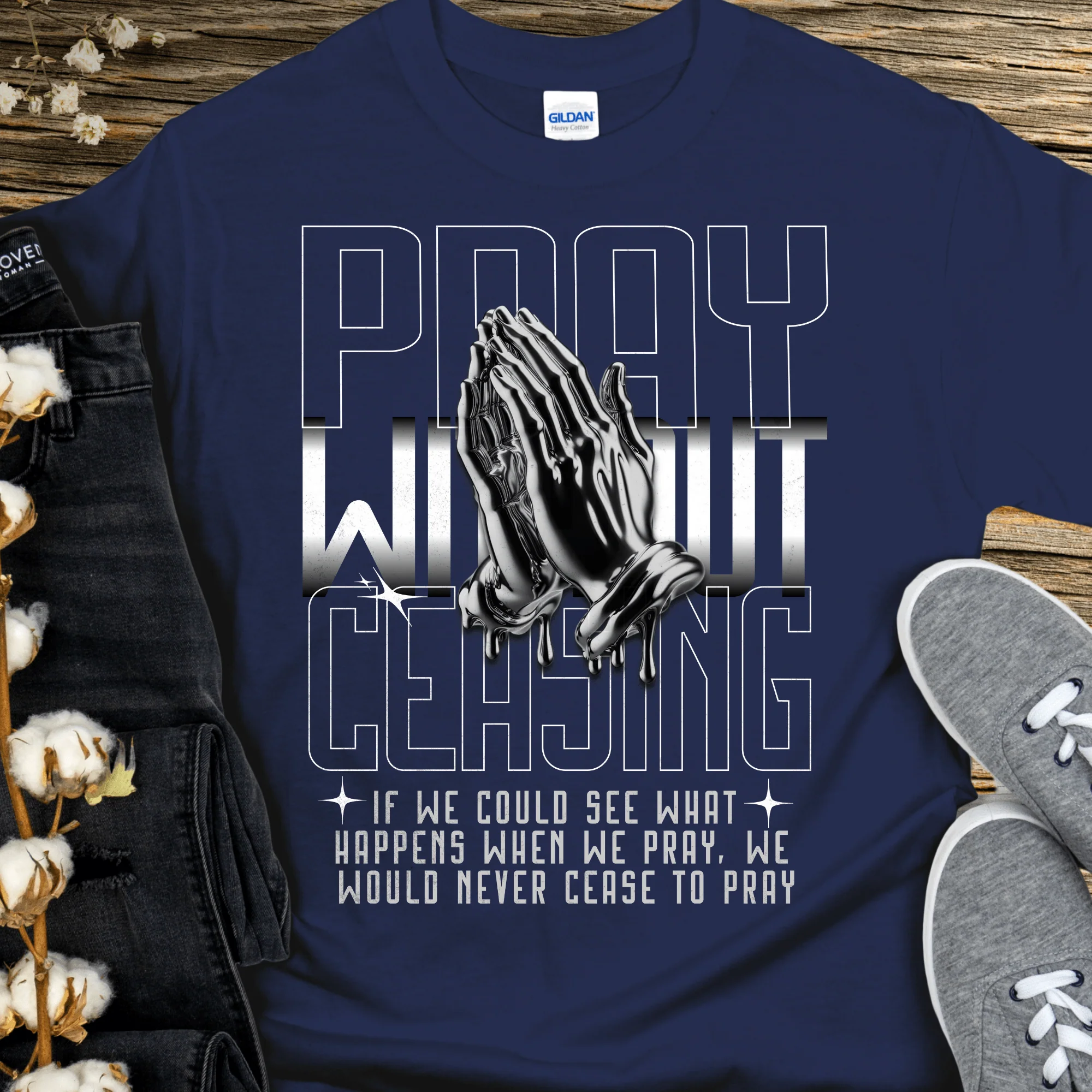 Recovery T-Shirt | Inspiring Sobriety |  Pray Without Ceasing - Image 2
