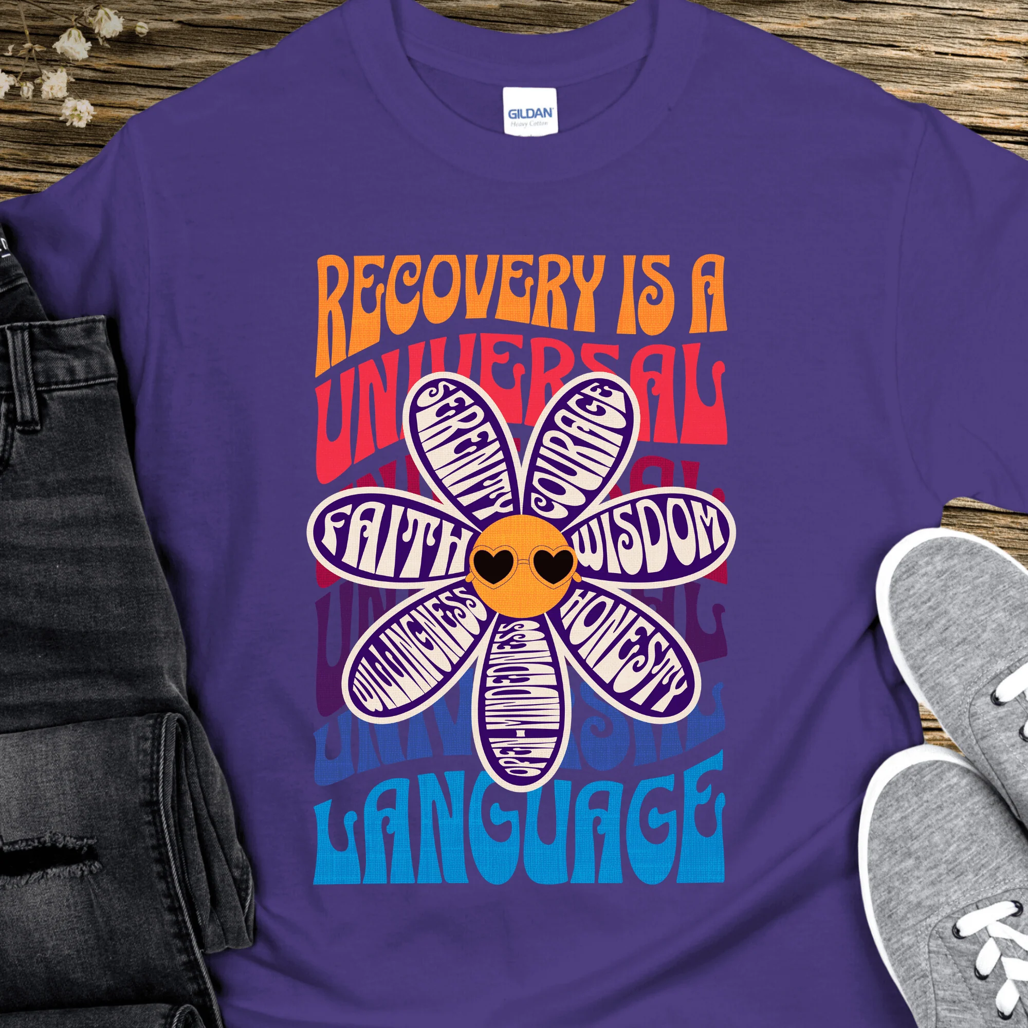 Recovery T-Shirt | Inspiring Sobriety |  Recovery is a Universal Language - Image 2
