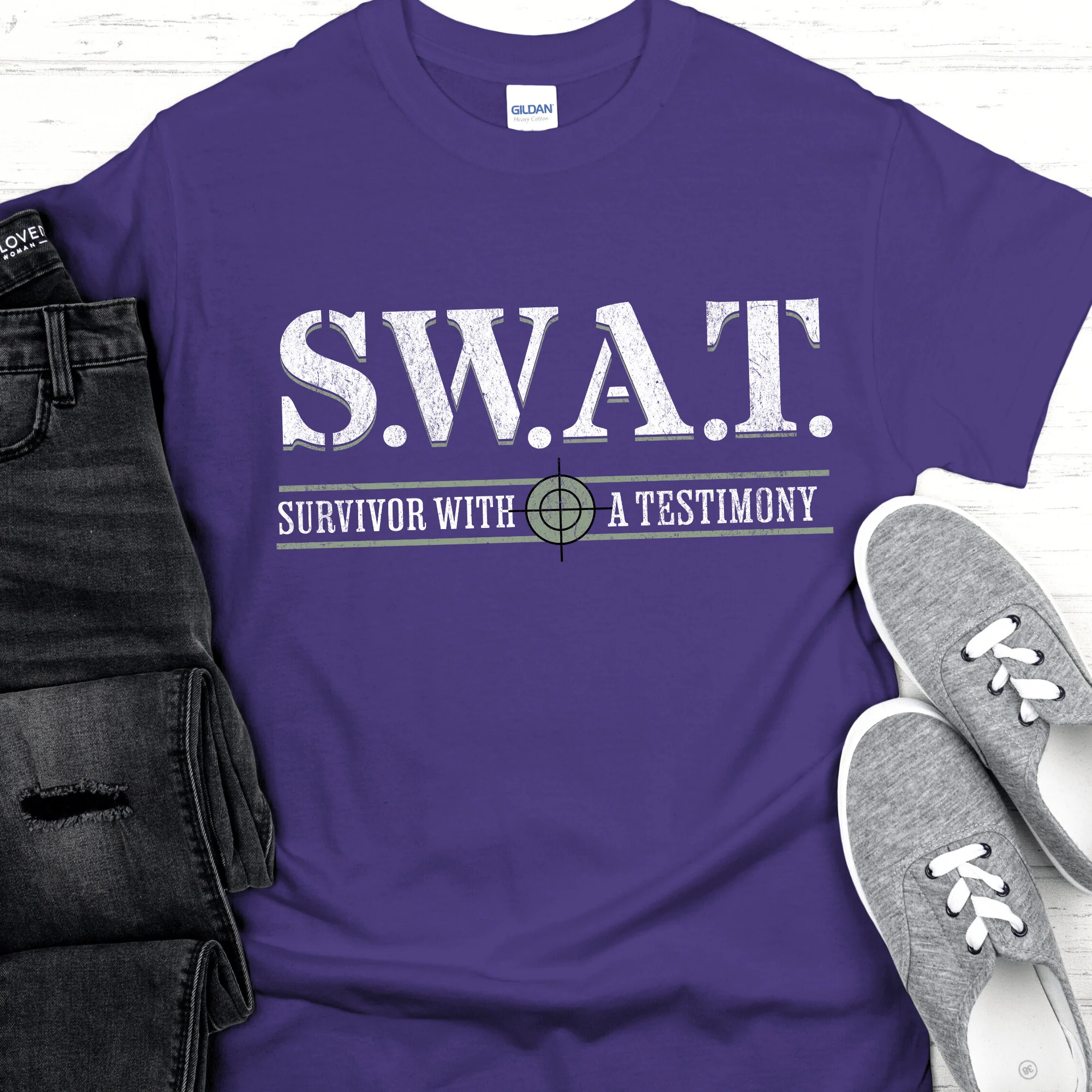 Recovery T-Shirt | Inspiring Sobriety | S.W.A.T. - Survivor With a Testimony - Image 6
