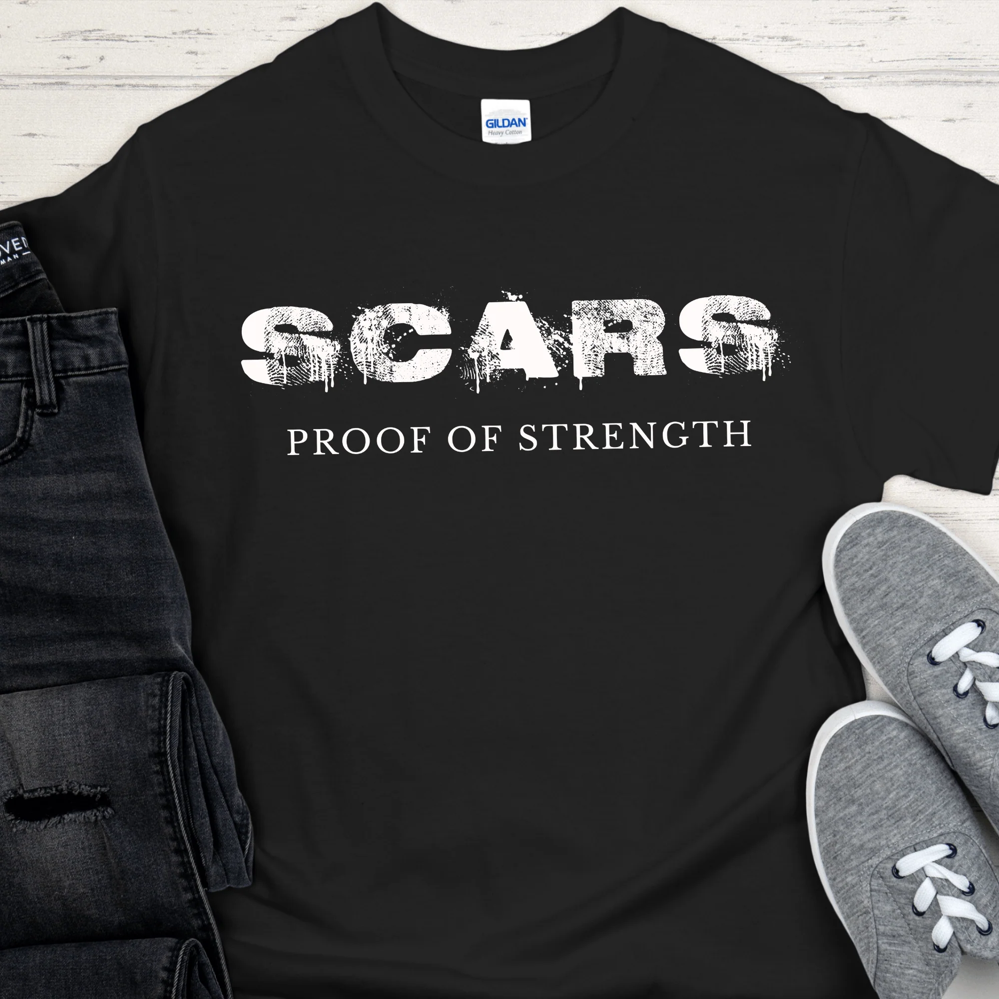 Recovery T-Shirt | Inspiring Sobriety |  Scars - Proof of Strength - Image 2