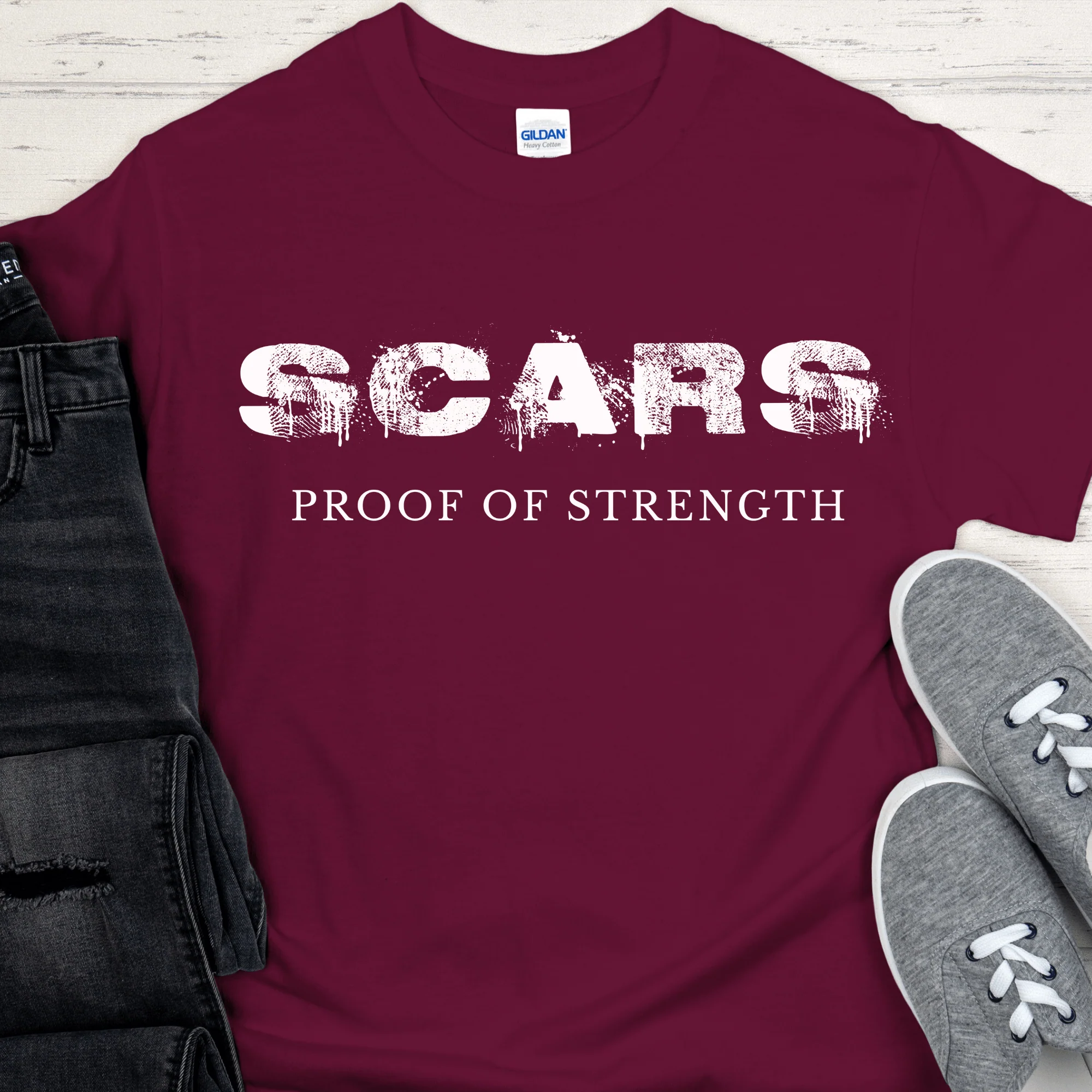 Recovery T-Shirt | Inspiring Sobriety |  Scars - Proof of Strength - Image 3