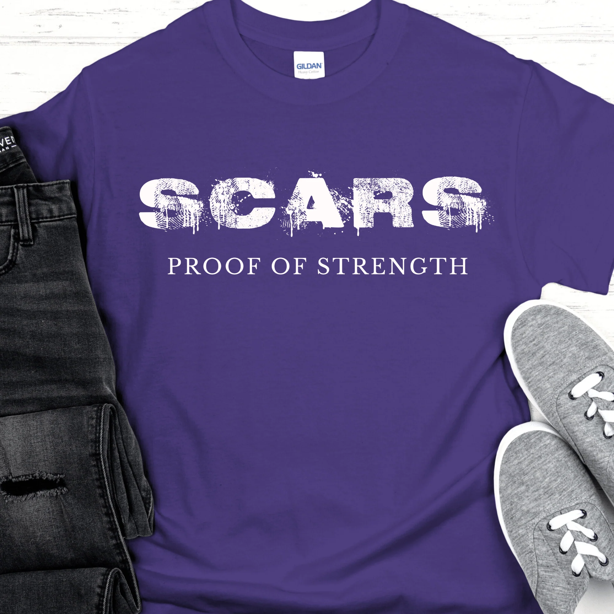 Recovery T-Shirt | Inspiring Sobriety |  Scars - Proof of Strength - Image 4