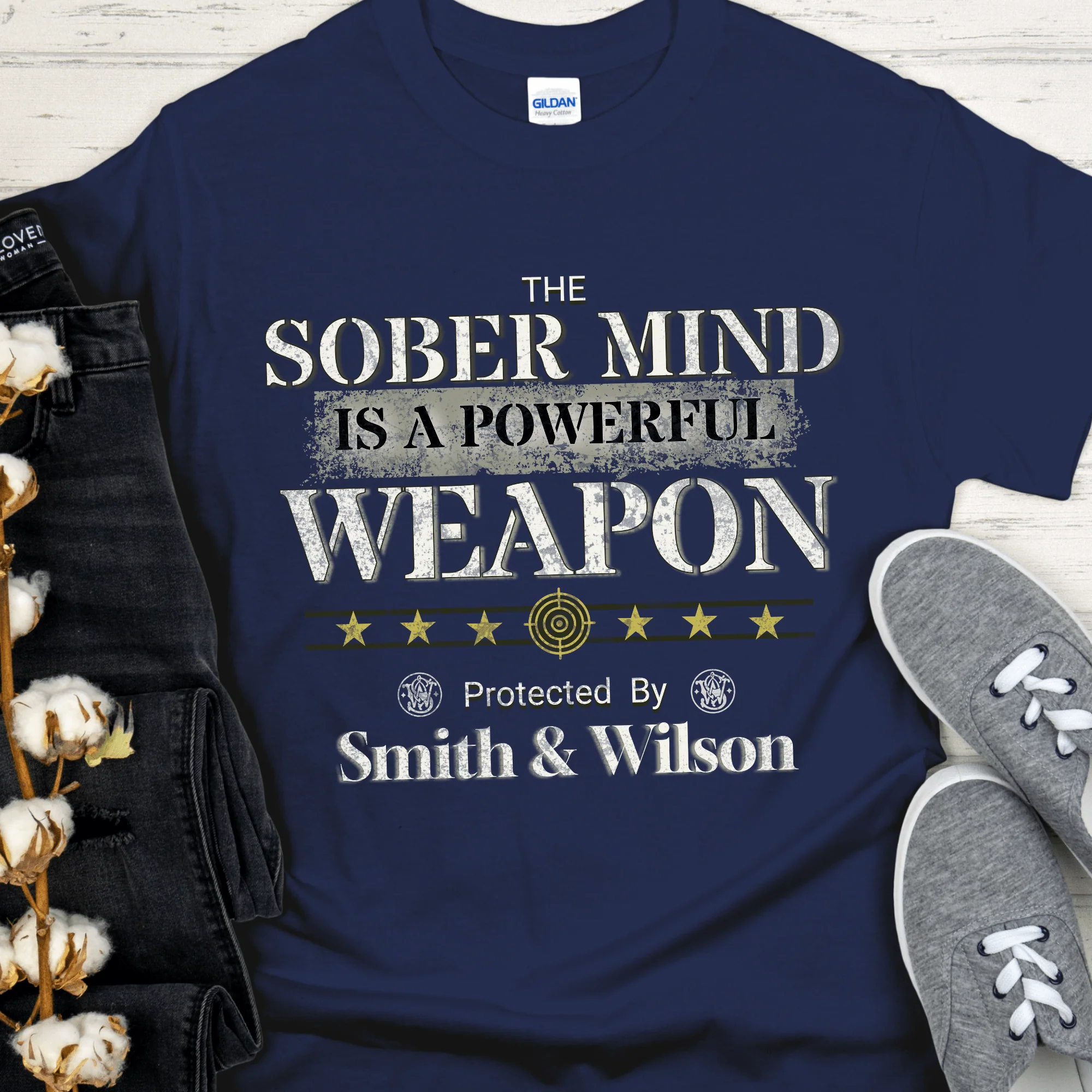 Recovery T-Shirt | Inspiring Sobriety |  The Sober Mind  Is a Powerful Weapon - Image 5