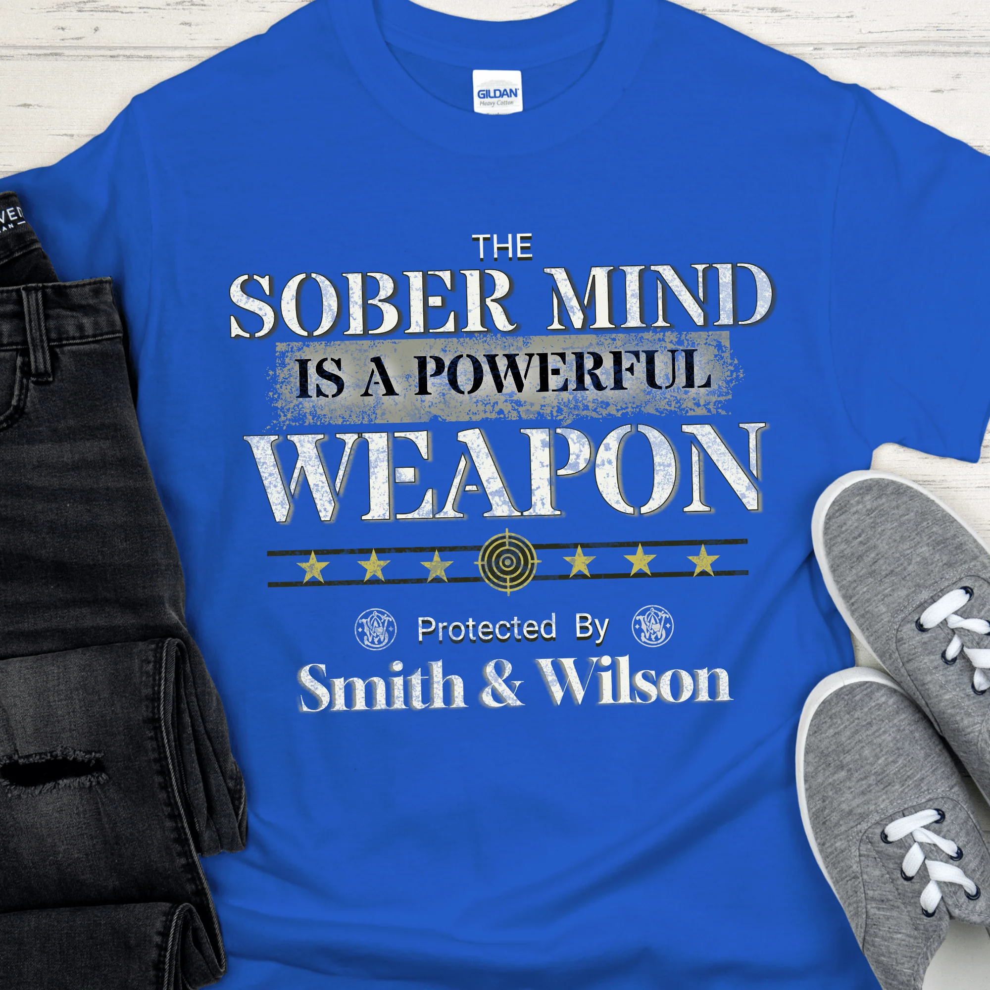 Recovery T-Shirt | Inspiring Sobriety |  The Sober Mind  Is a Powerful Weapon - Image 7
