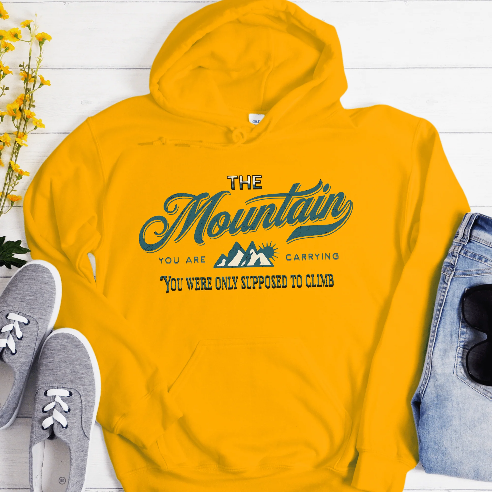 Recovery Unisex Hoodie | Inspiring Sobriety | The Mountains You are Carrying - Image 4