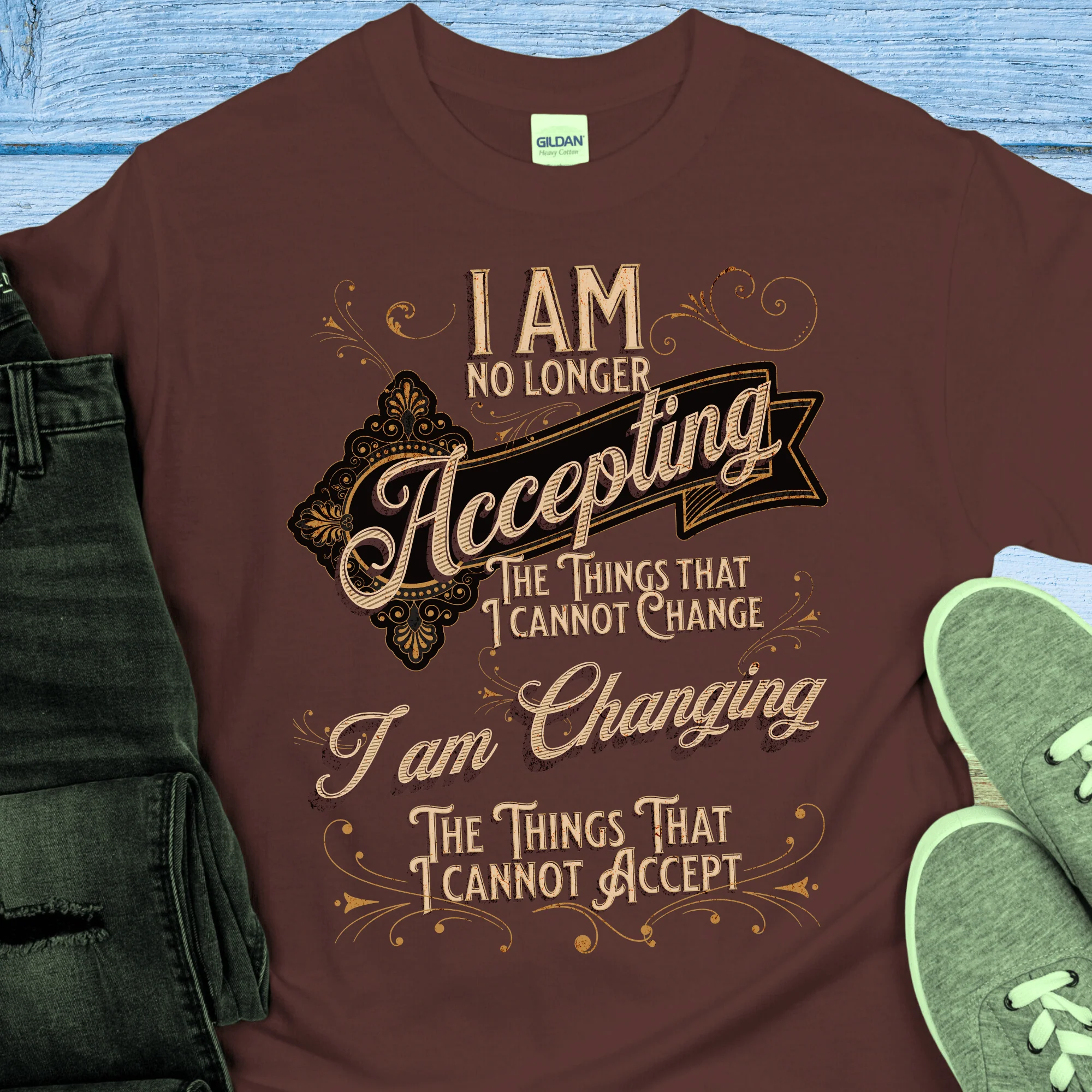Recovery T-Shirt | Inspiring Sobriety | Serenity Prayer Twist - Image 5