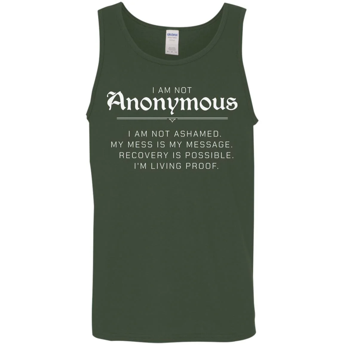 Recovery Unisex Tank | Inspiring Sobriety |  I Am Not Anonymous - Image 3