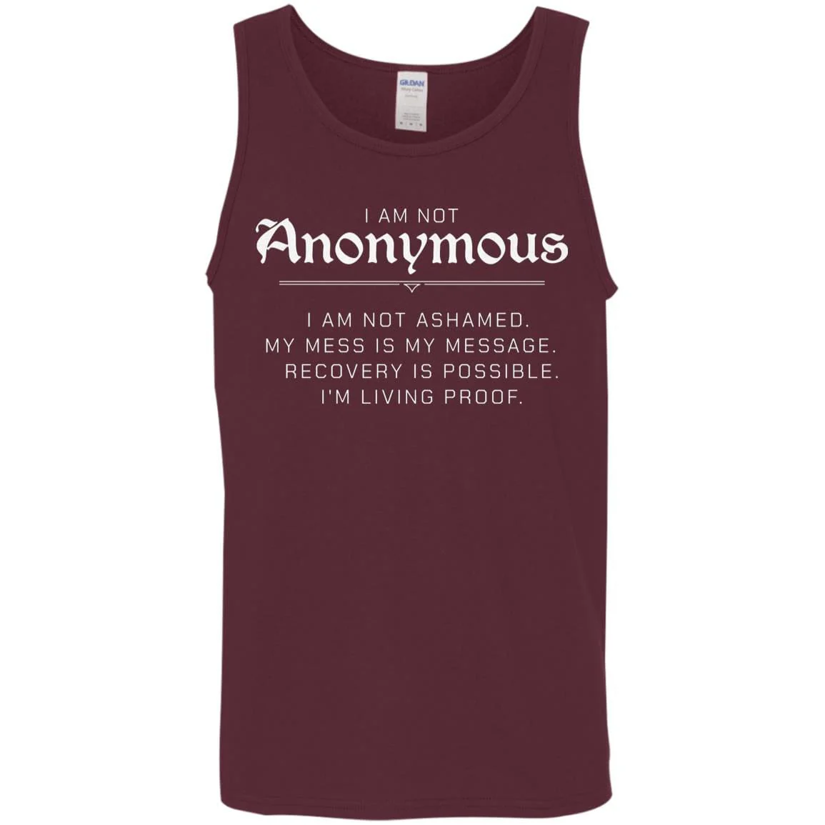 Recovery Unisex Tank | Inspiring Sobriety |  I Am Not Anonymous - Image 4