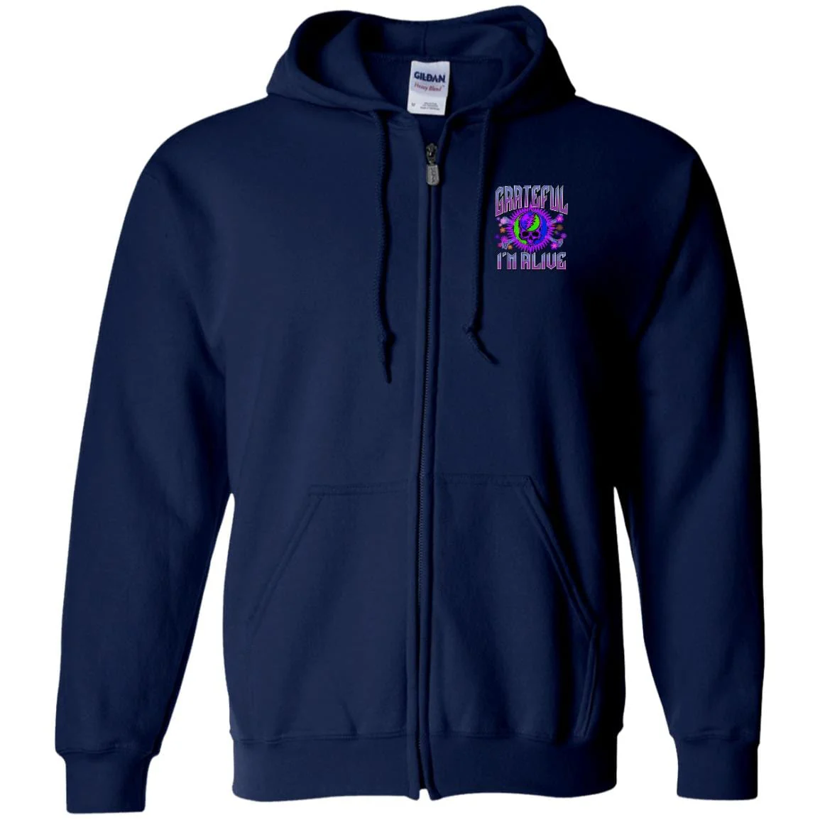 Recovery Zip Hoodie | Inspiring Sobriety |  Grateful I'm Alive - Image 4