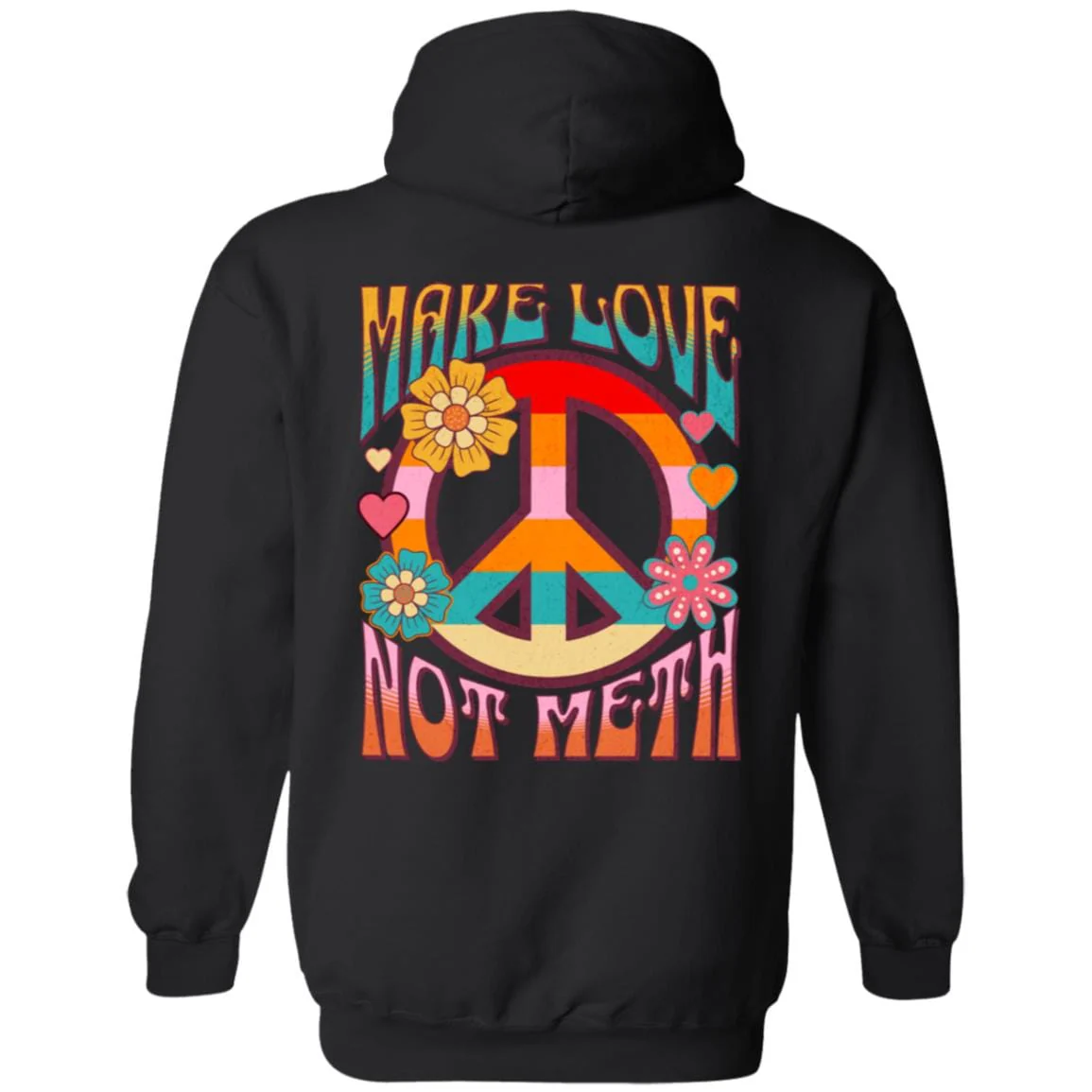Recovery Zip Hoodie | Inspiring Sobriety |  Make Love Not Meth  (Retro) - Image 5