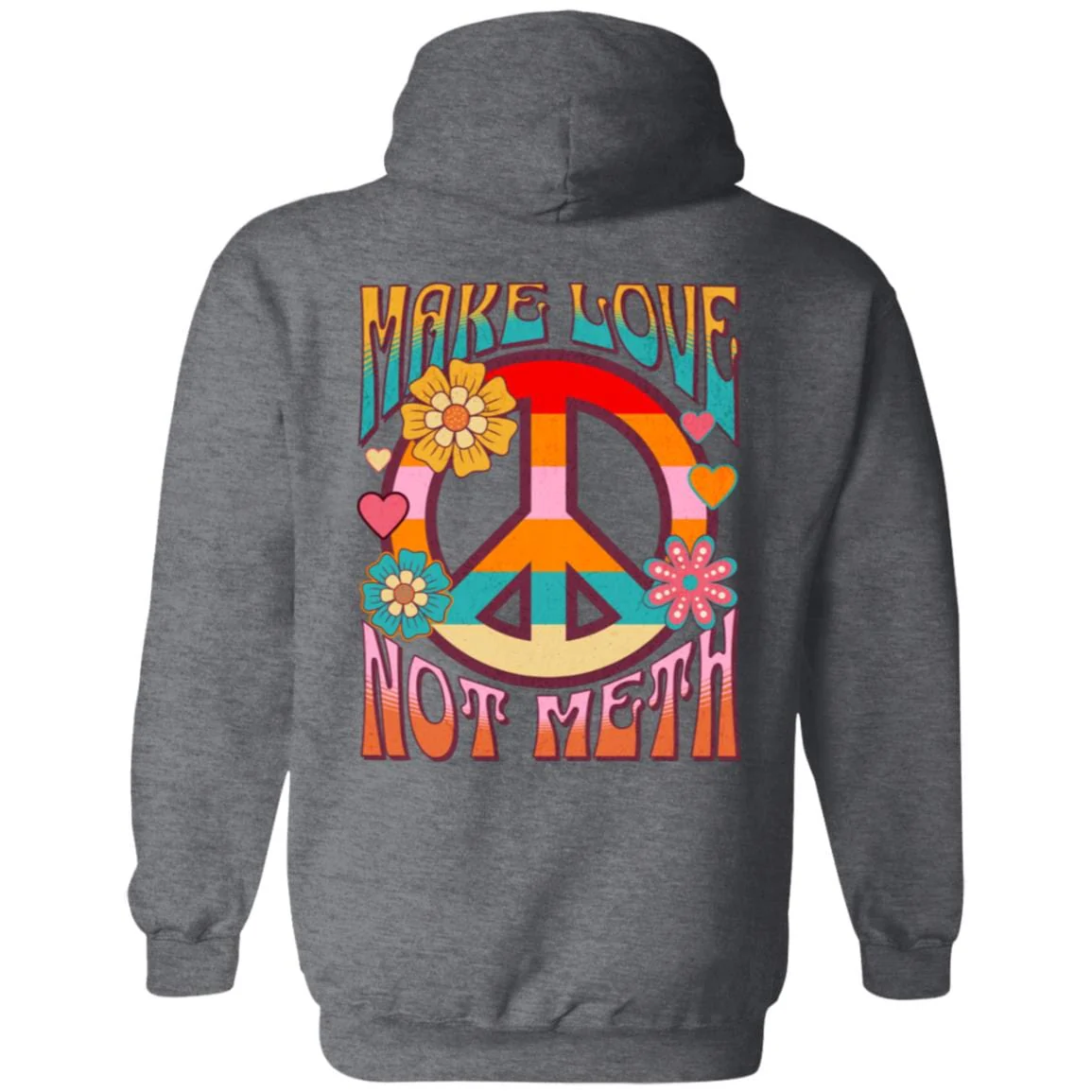 Recovery Zip Hoodie | Inspiring Sobriety |  Make Love Not Meth  (Retro) - Image 6