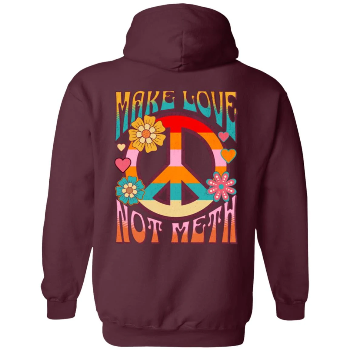 Recovery Zip Hoodie | Inspiring Sobriety |  Make Love Not Meth  (Retro) - Image 7