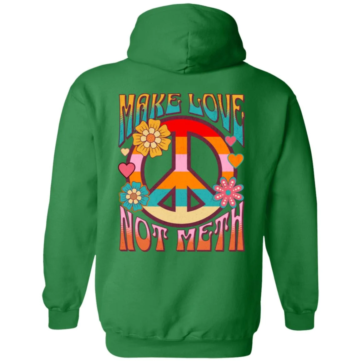 Recovery Zip Hoodie | Inspiring Sobriety |  Make Love Not Meth  (Retro) - Image 8