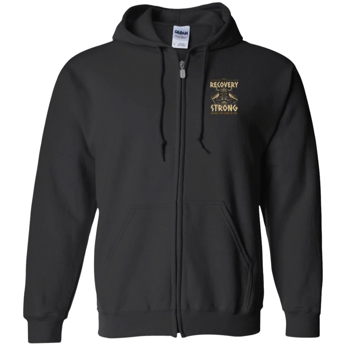 Recovery Zip Hoodie  | Inspiring Sobriety |  Recovery Strong Warrior - Image 2