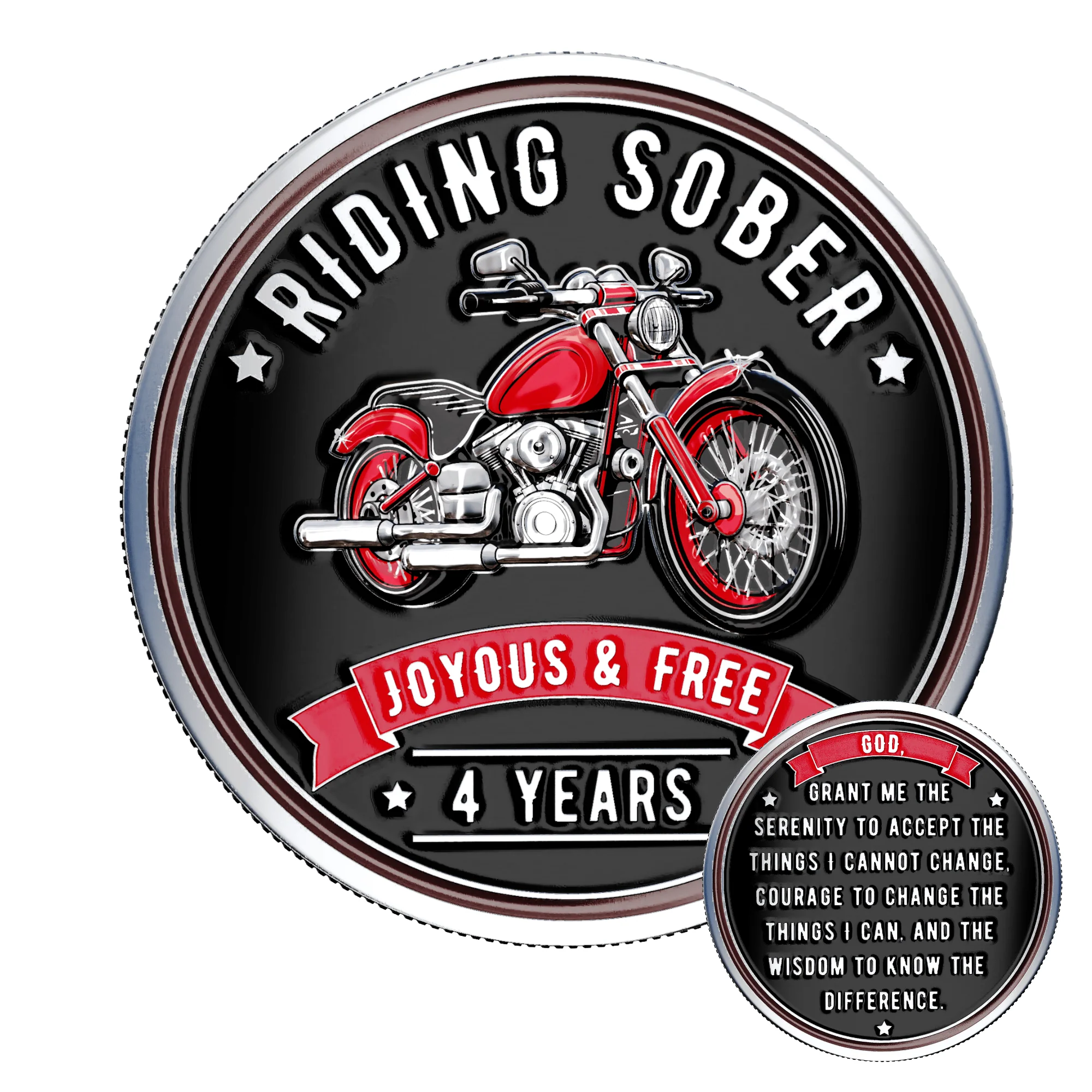 Recovery Medallion Coin I Inspiring Sobriety I  Riding Sober Motorcycle - Image 11