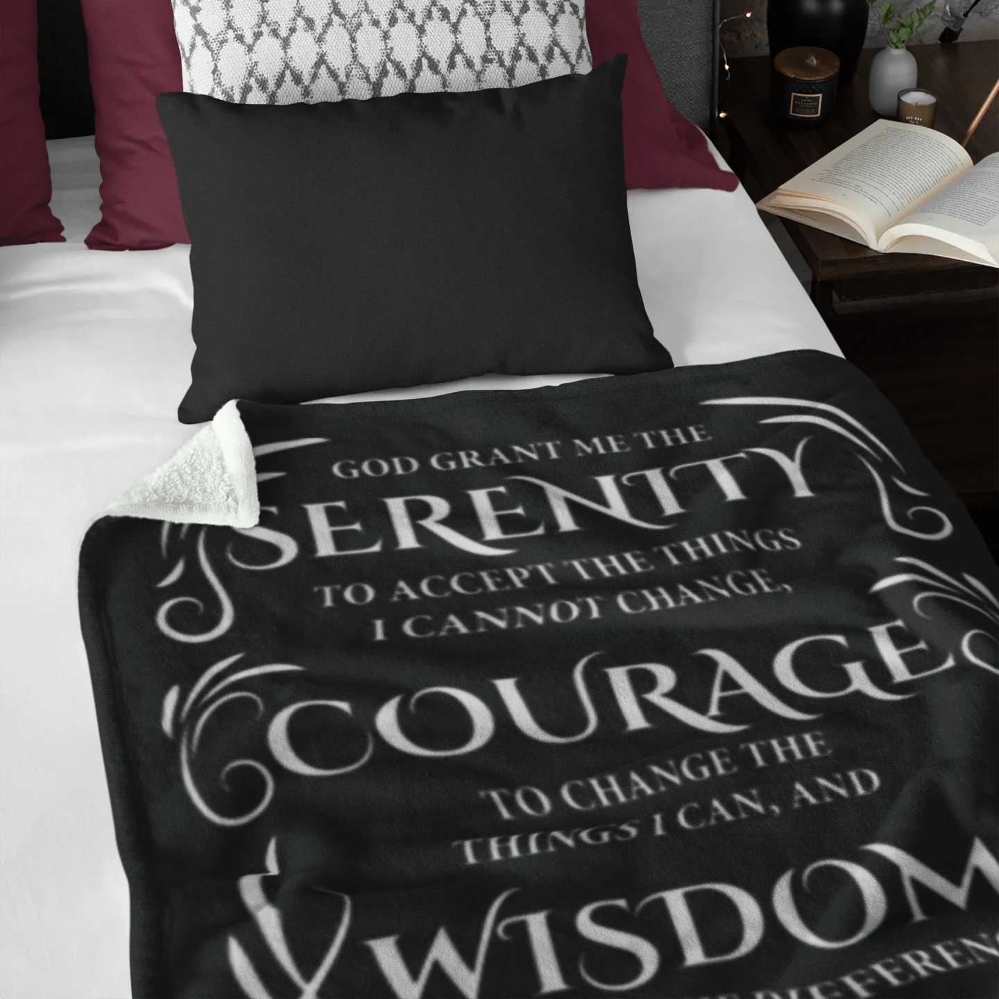 Serenity Prayer Throw 30x40 (Dark Colors) | Inspiring Sobriety - Image 15