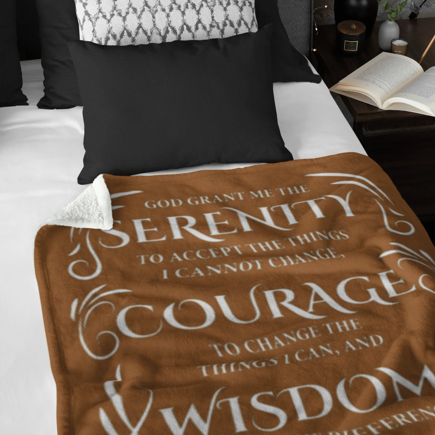 Serenity Prayer Throw 30x40 (Dark Colors) | Inspiring Sobriety - Image 16