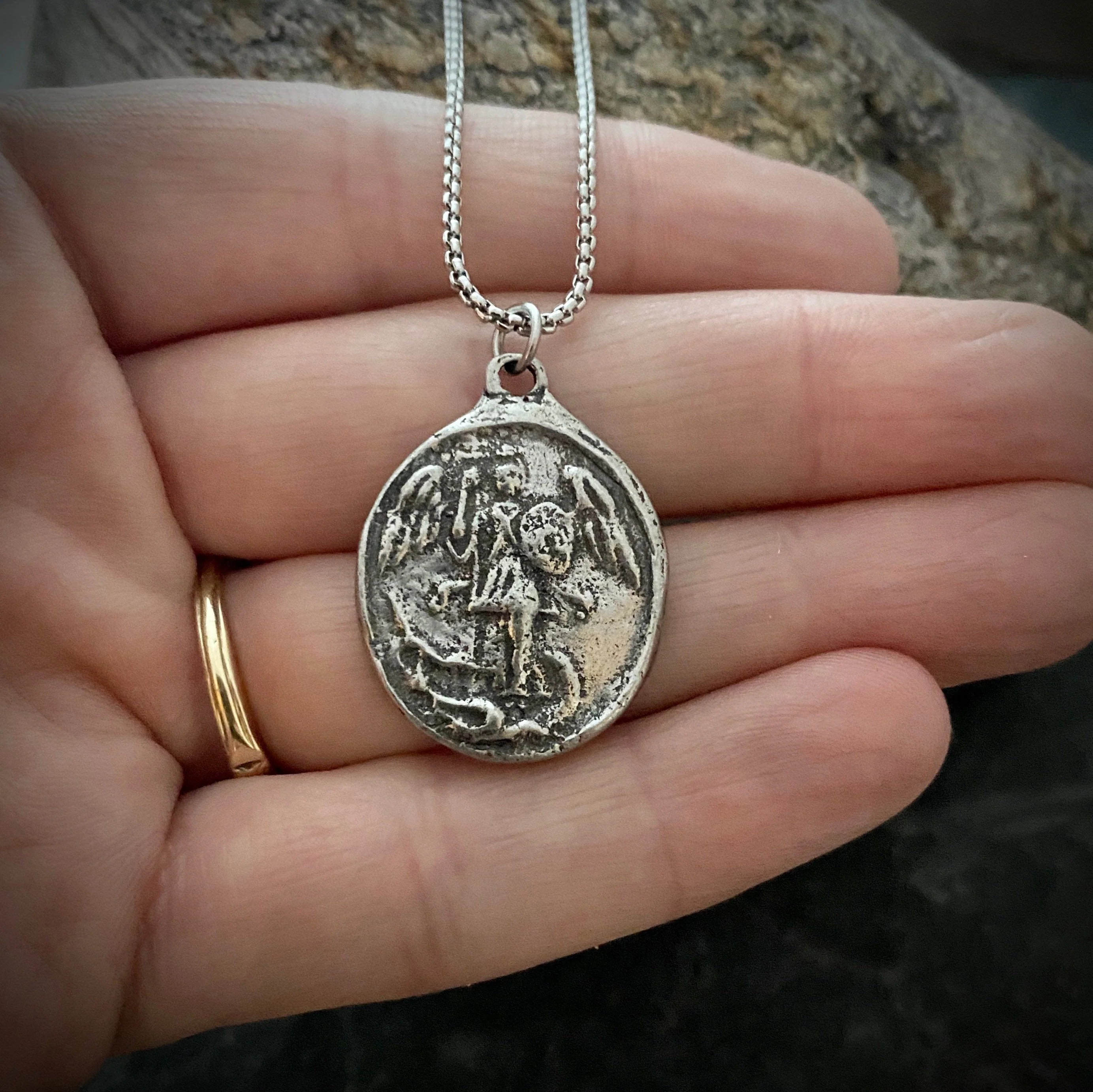 St. Michael and Cross Medal Necklace | Inspiring Sobriety - Image 3