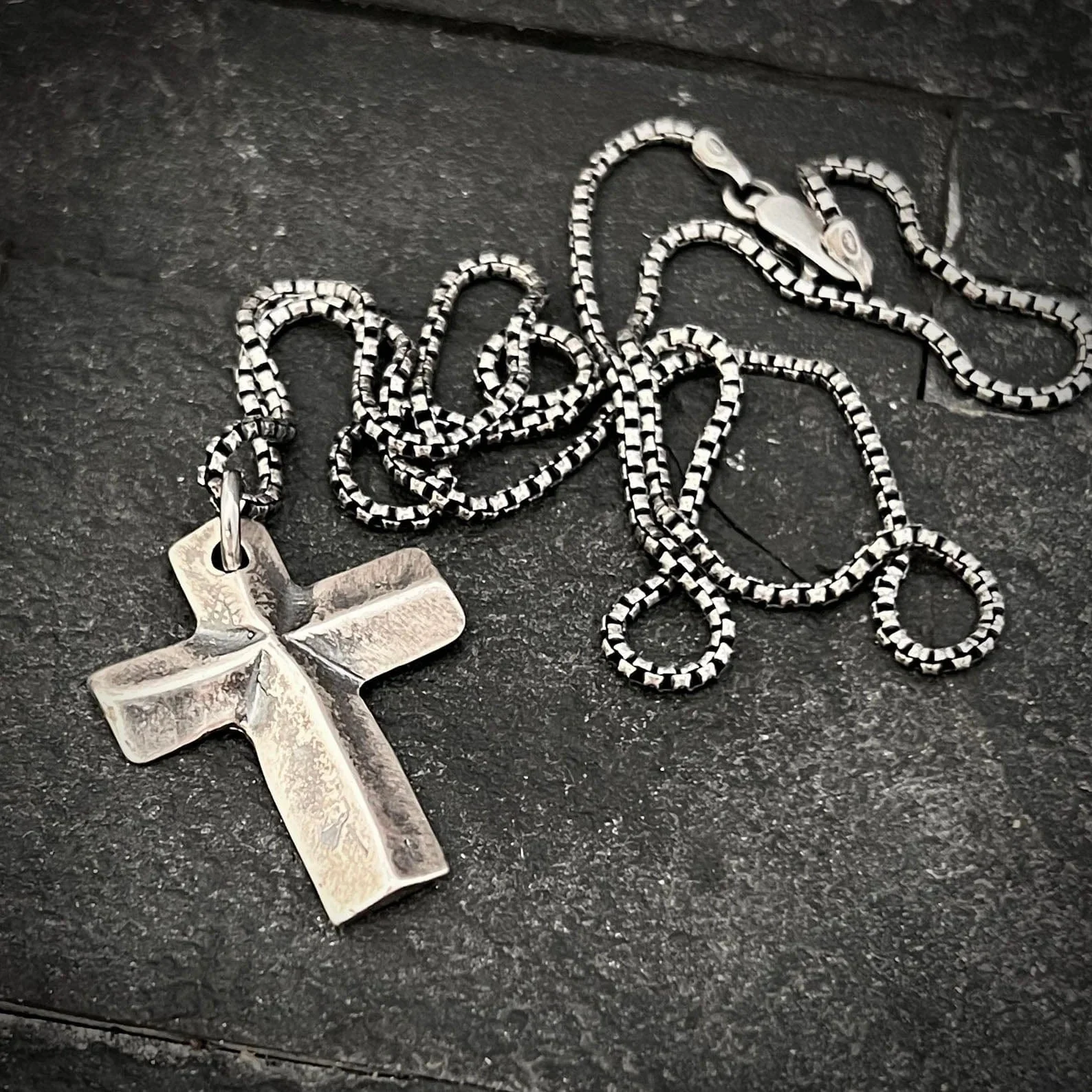 Sterling Silver Unisex Cross Necklace | Inspiring Sobriety x Johnny LTD - Image 3