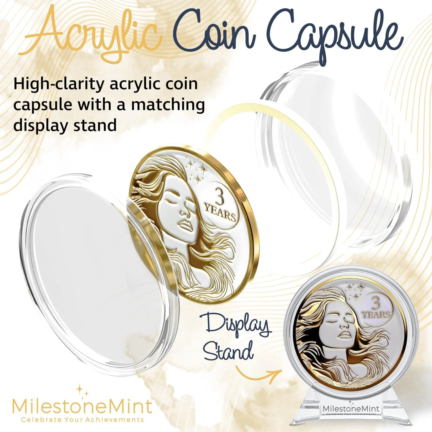 Recovery Medallion Coin I Inspiring Sobriety I Womens AA Milestone Gold - Image 21