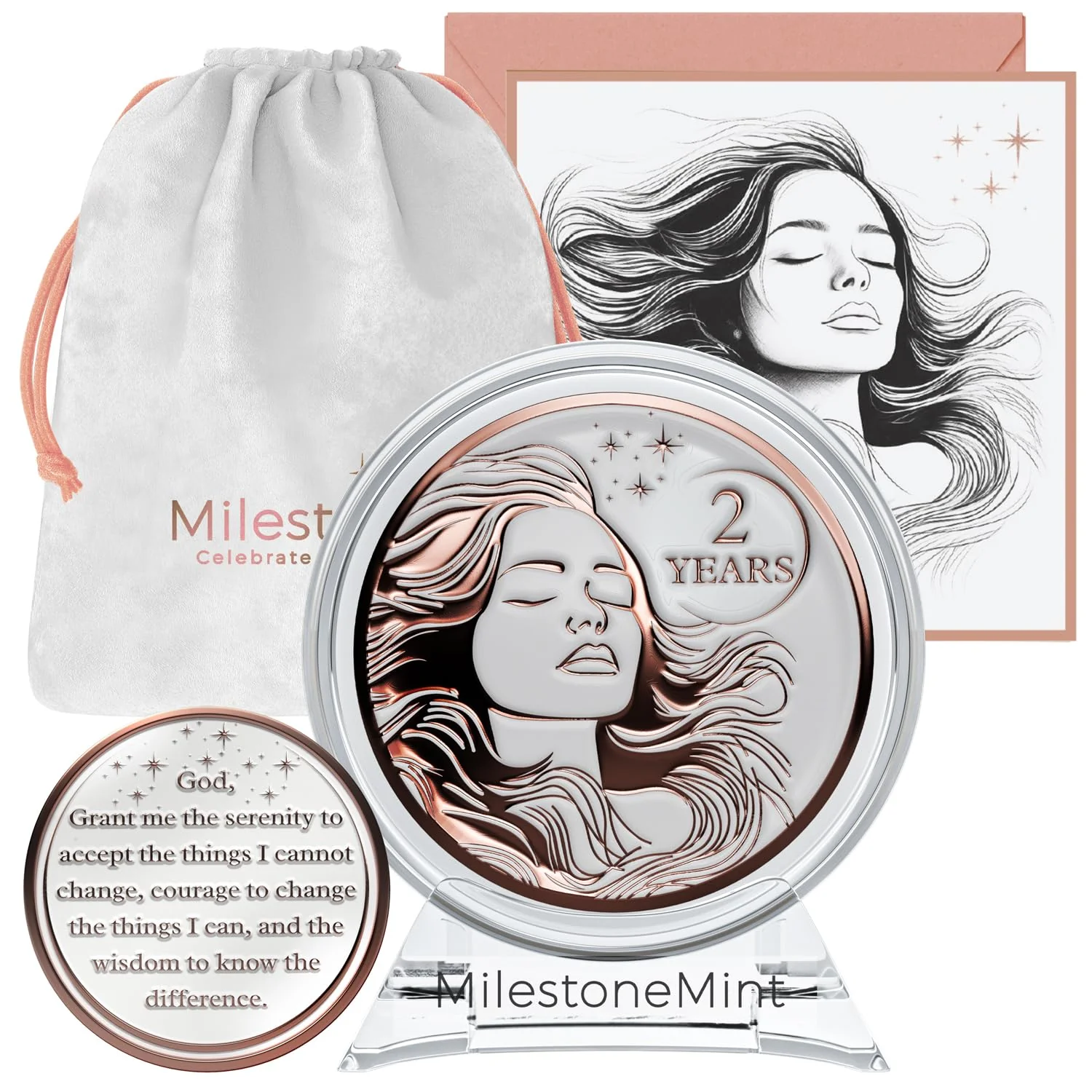 Recovery Medallion Coin I Inspiring Sobriety I Womens AA Milestone Serenity Prayer - Image 16