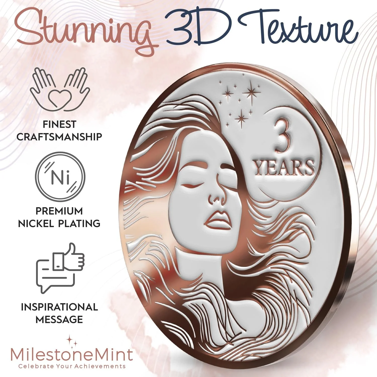 Recovery Medallion Coin I Inspiring Sobriety I Womens AA Milestone Serenity Prayer - Image 19