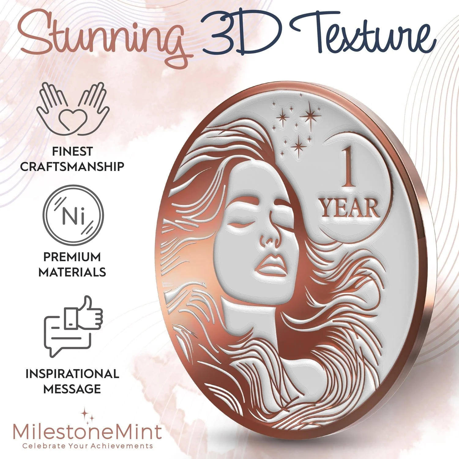 Recovery Medallion Coin I Inspiring Sobriety I Womens AA Milestone Serenity Prayer - Image 43